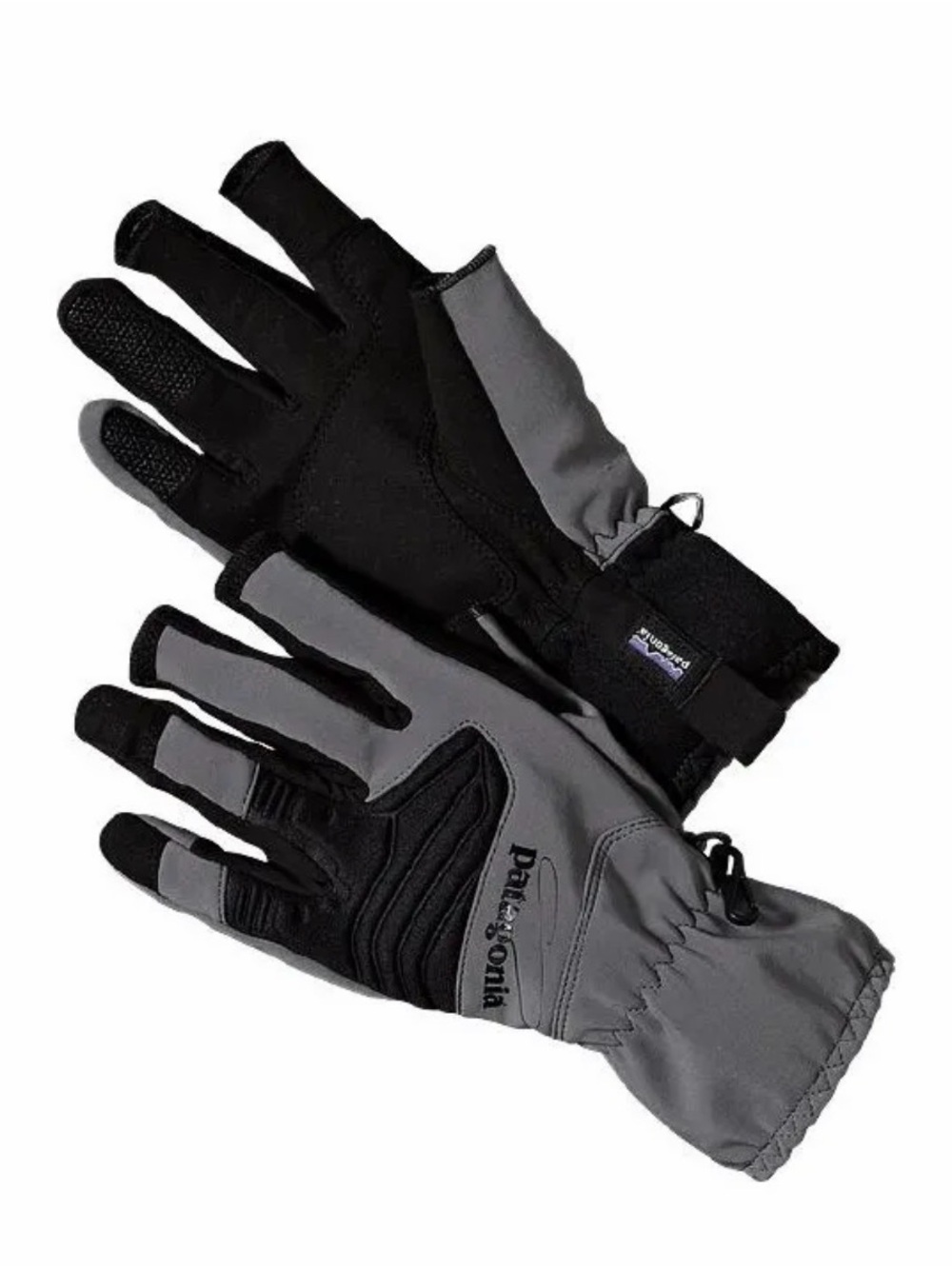 Patagonia Light Gray and Black Insulated Outdoor Gloves